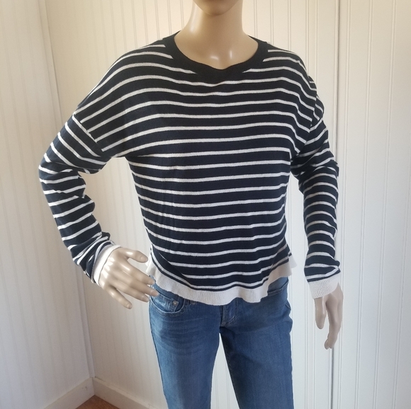 Zara Tops - Zara Knit Striped Black and White Long Sleeve Top